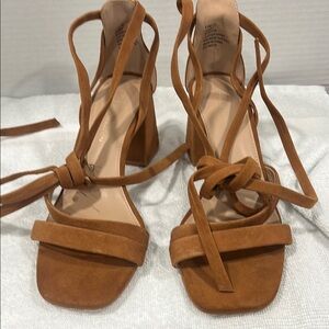 BCBG Tan Strappy Heels